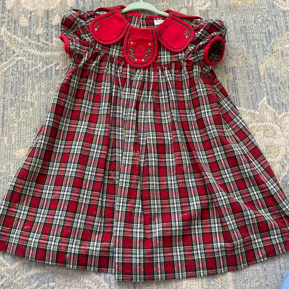 Sophie & Lucas Petal Collar Embroidered Christmas Dress